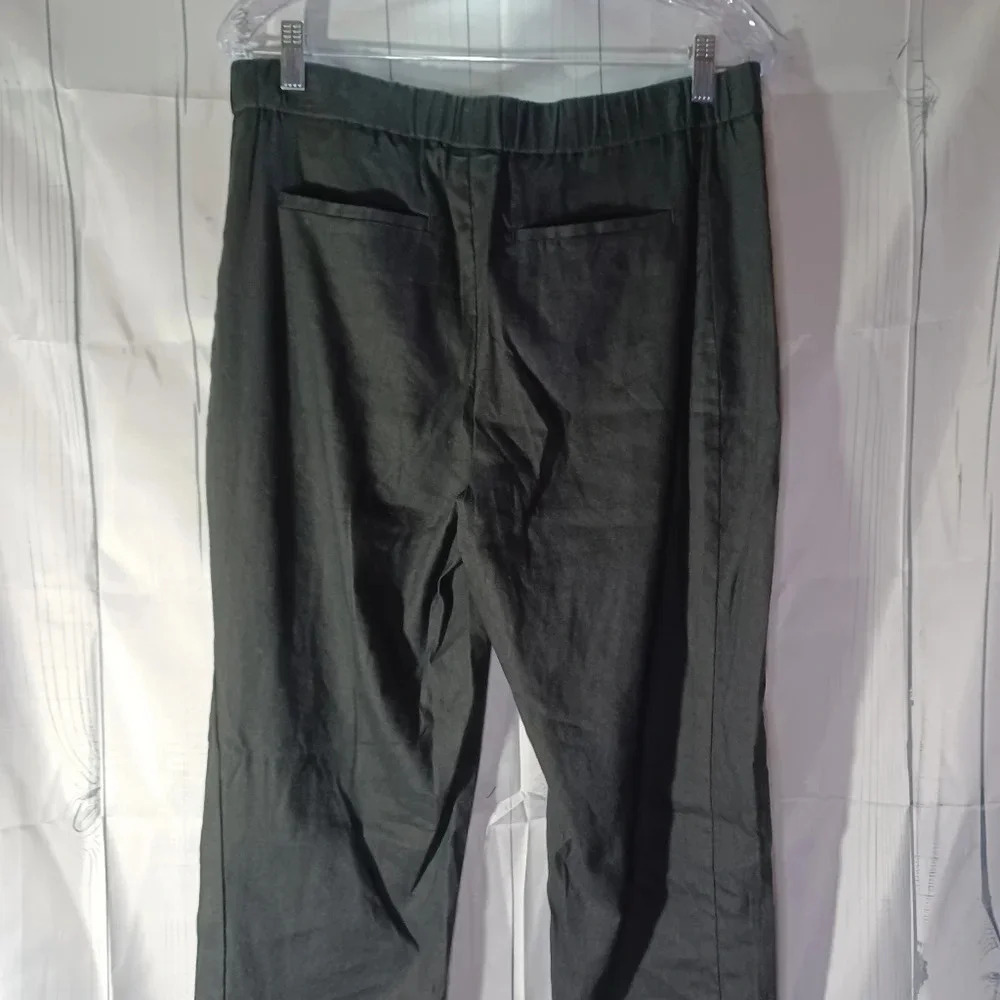 J.Jill black pull on linen blend office wear minimalist pants - Picture 7 of 10